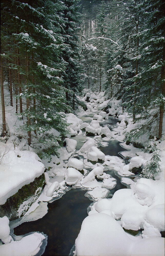 Krušné hory, Skřiváň, zima, zamrzlý, Rotava